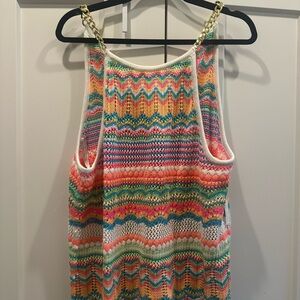 Lilly Pulitzer Colorful Knit Tank with Gold Chain Straps